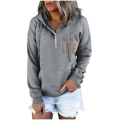 Women's Long Sleeve Casual Loose Hooded Top