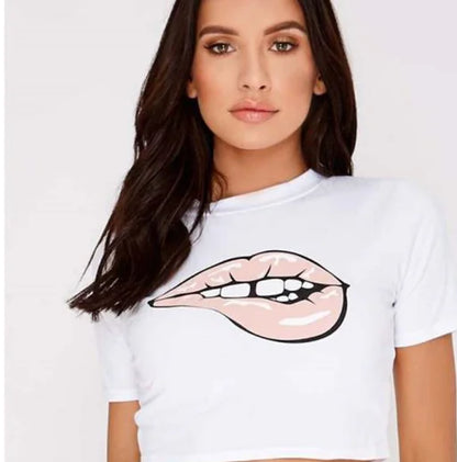 2020 Women's Short Sleeve Crop Top T-shirt