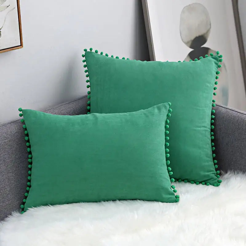 Fur Ball Lace Solid Color Suede Sofa Cushion Hug