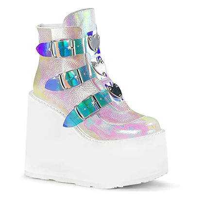 Wedge Heel Zipper Women Boots