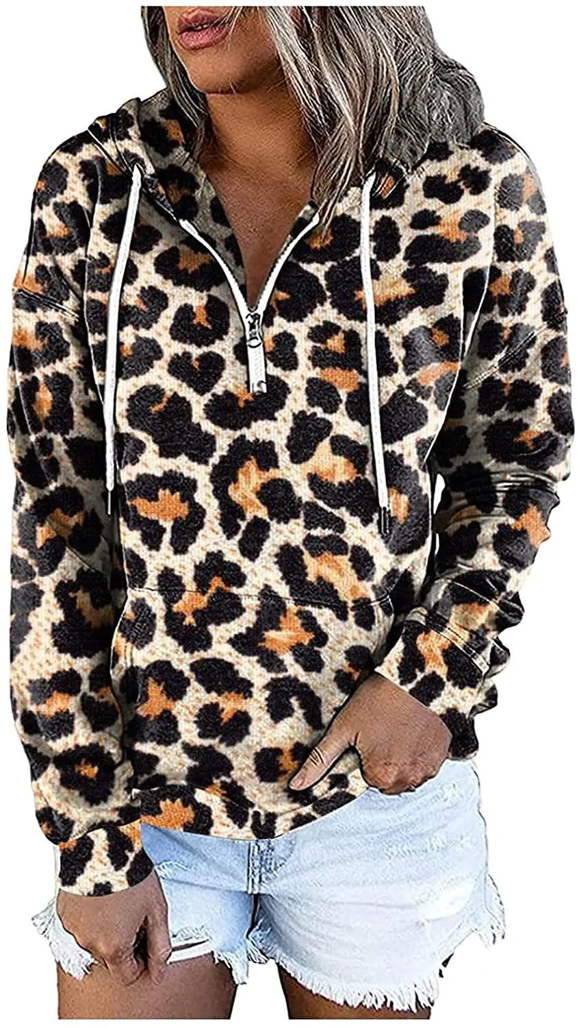 Women's Long Sleeve Casual Loose Hooded Top