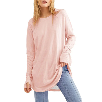 Women's Loose Long Sleeve Round Neck T-Shirt Top