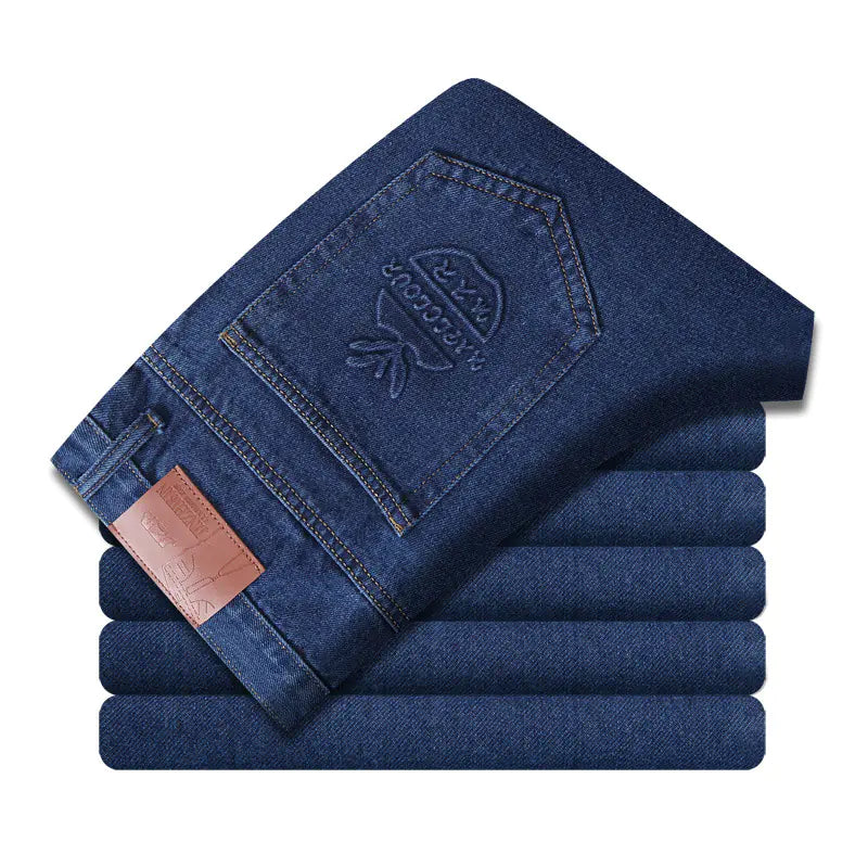 Men's Cotton Non-Stretch Wear-Resistant Straight-Leg Jeans