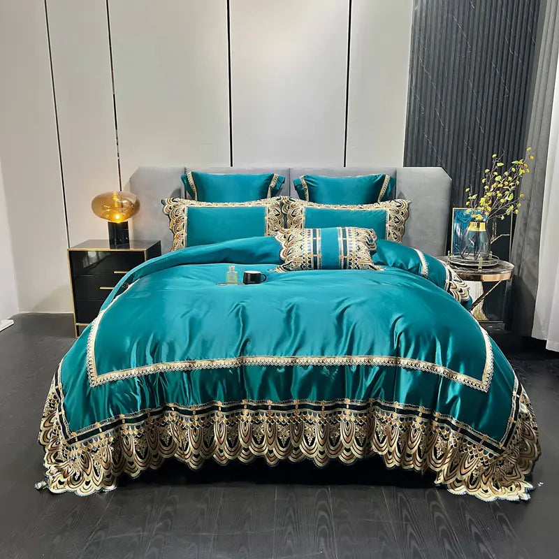 Luxury Belle Series Silk Cotton Bedding Set (4 Pieces)
