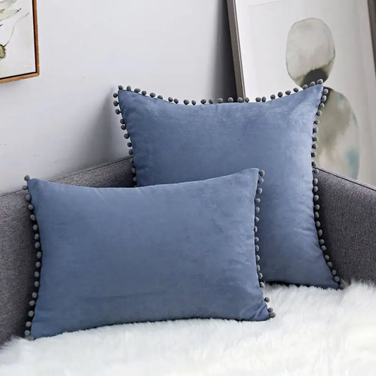 Fur Ball Lace Solid Color Suede Sofa Cushion Hug