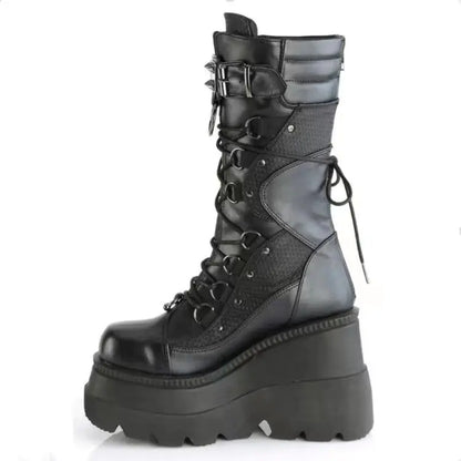 Women's Punk Platform Boots - Plus Size
