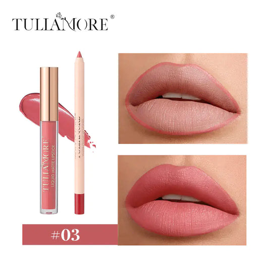 Matte Air Lip Glaze and Lip Liner Set - Waterproof