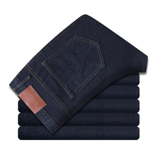 Men's Cotton Non-Stretch Wear-Resistant Straight-Leg Jeans