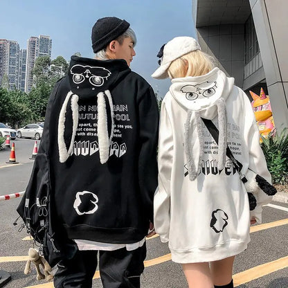 Autumn Winter Couples Hoodie with Rabbit Ears