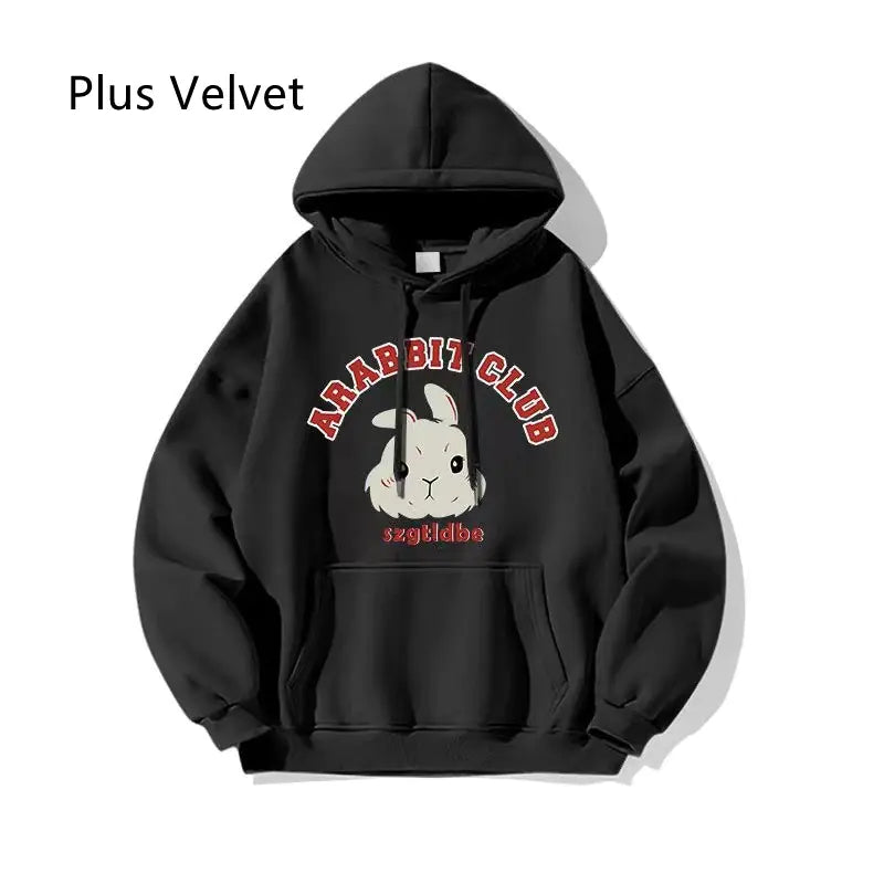 Rabbit Printed Hoodie for Women - Autumn & Winter Style