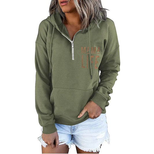 Women's Long Sleeve Casual Loose Hooded Top
