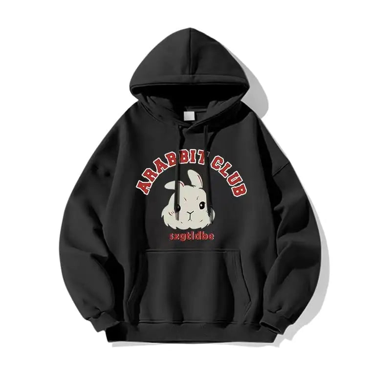 Rabbit Printed Hoodie for Women - Autumn & Winter Style