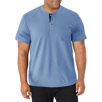 Men's Heavyweight Tall Short-Sleeved Henley Shirt