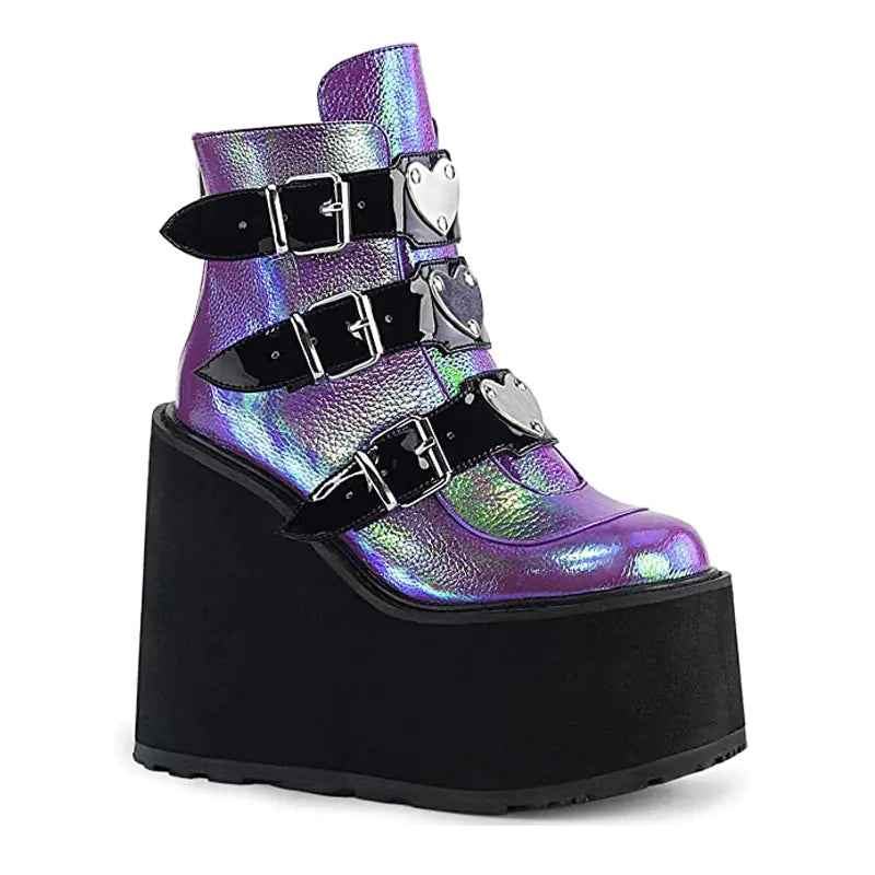 Wedge Heel Zipper Women Boots