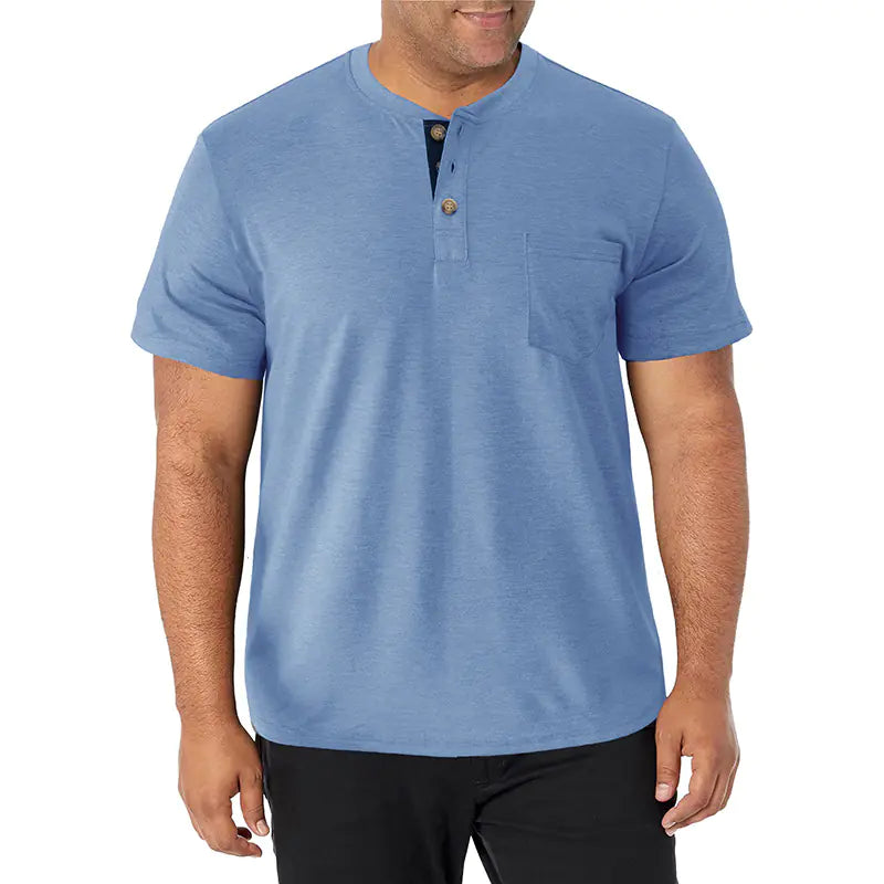 Men's Heavyweight Tall Short-Sleeved Henley Shirt