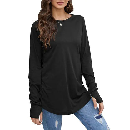 Women's Loose Long Sleeve Round Neck T-Shirt Top