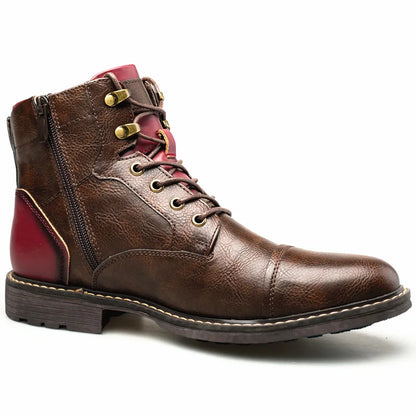 Men's Leather Martin Boots - Plus Size