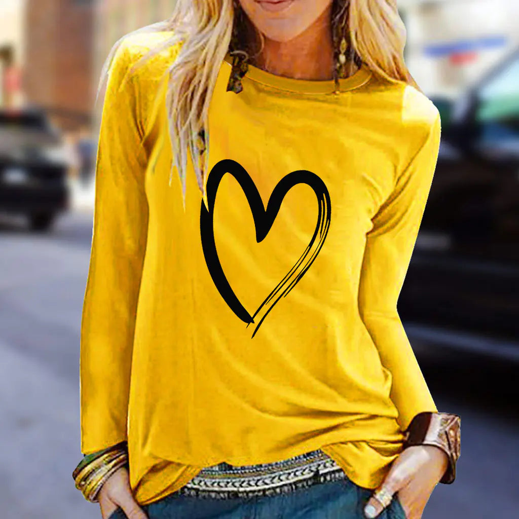 Women's Casual Long Sleeve Loose Basic T-Shirt