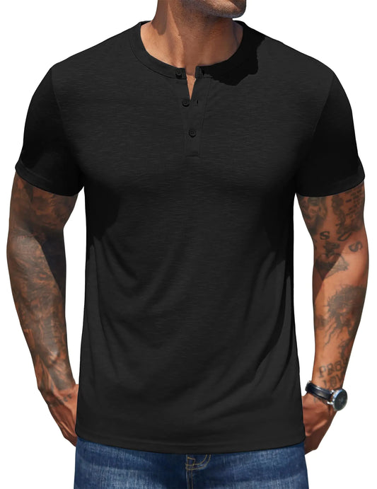 Mens Henley Shirts Short Sleeve