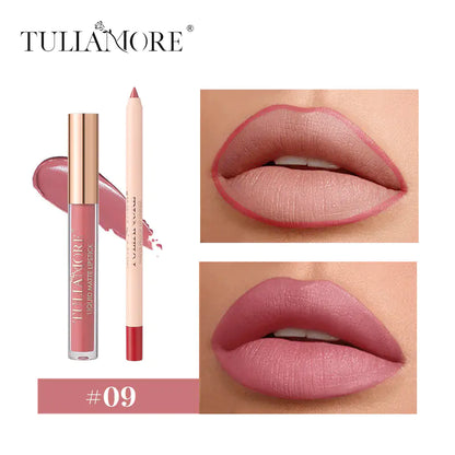 Matte Air Lip Glaze and Lip Liner Set - Waterproof