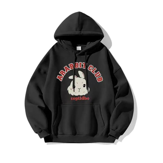 Rabbit Printed Hoodie for Women - Autumn & Winter Style