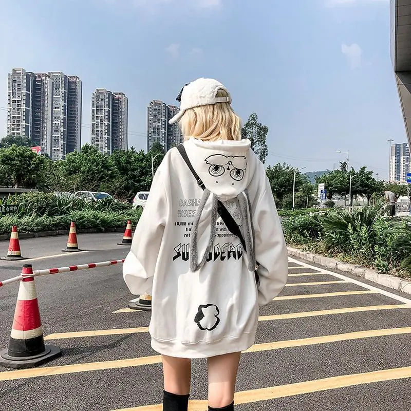 Autumn Winter Couples Hoodie with Rabbit Ears